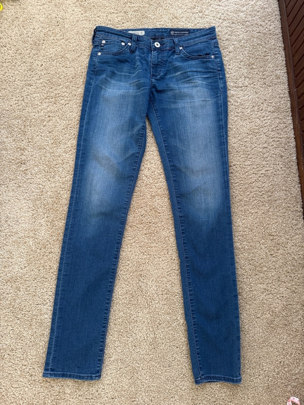 Adriano Goldschmied Women's Super Skinny Jeans Leggings Mid Blue Stretch Denim